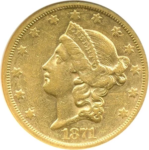 image for: 1871-S $20 NGC AU53