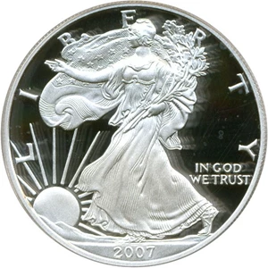 image for: 2007-W $1 Silver Eagle PCGS Proof 69 DCameo