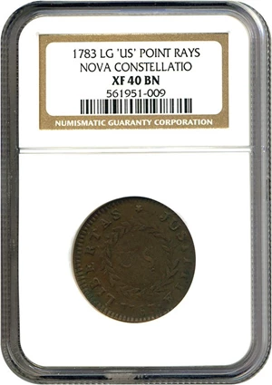 image for: 1783 C Nova Pointed Rays, Lg US NGC XF40 BN