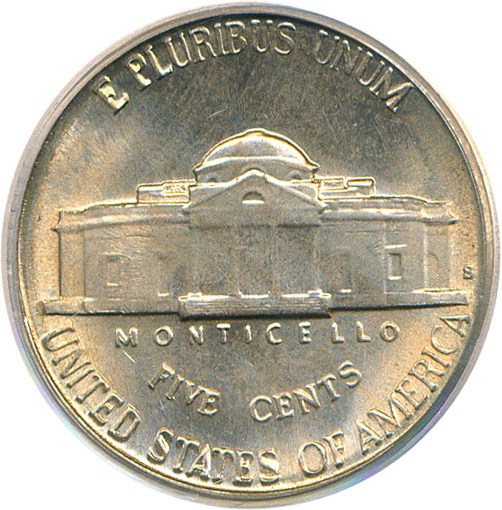 image for: 1939-S 5c Reverse of 1938 PCGS MS65 FS