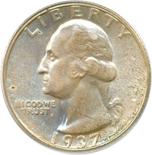 image for: 1937-S 25c PCGS MS66