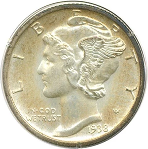 image for: 1938-D 10c PCGS MS65 FB