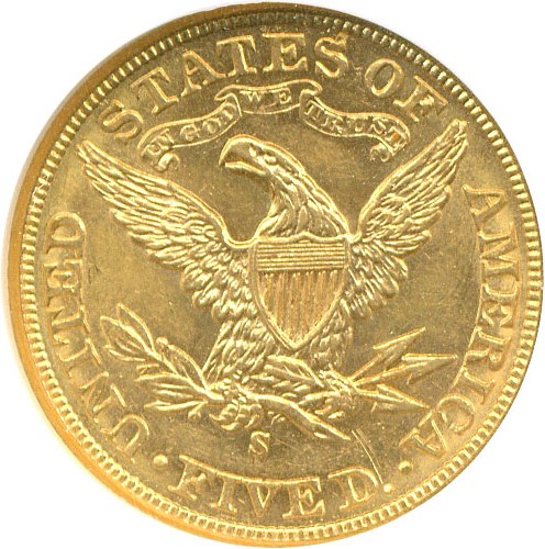 image for: 1904-S $5  NGC MS61