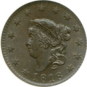 image for: 1818 1c NGC/CAC MS63 BN