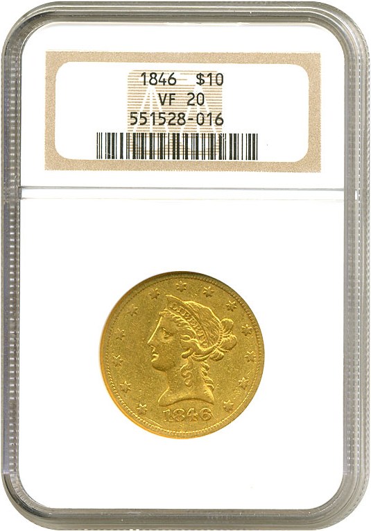 image for: 1846 $10  NGC VF20