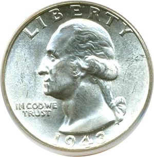 image for: 1943-D 25c PCGS MS65 ex: Omaha Bank Hoard