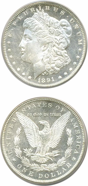 image for: 1891 $1 PCGS MS64 PL