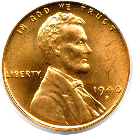 image for: 1940-S 1c  PCGS MS66 RD ex: Omaha Bank Hoard