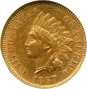 image for: 1867 1c NGC MS65 RB