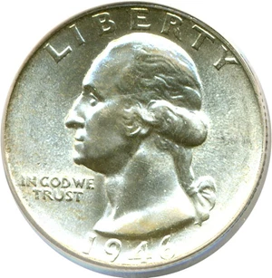 image for: 1946 25c PCGS MS65