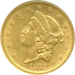 image for: 1872-S $20 NGC AU55