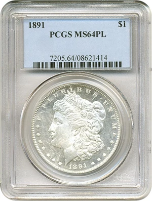 image for: 1891 $1 PCGS MS64 PL