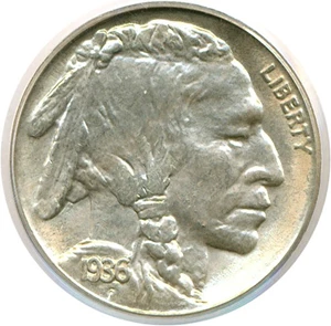 image for: 1936-S 5c PCGS MS65 ex: Omaha Bank Hoard