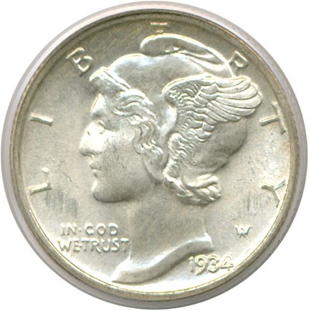 image for: 1934 10c  PCGS MS66 FB