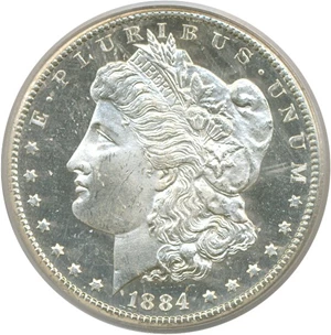 image for: 1884-CC $1 PCGS MS64 DMPL