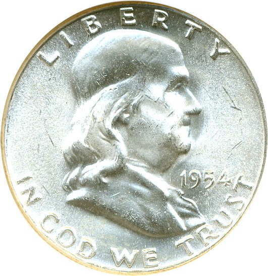 image for: 1954 50c  NGC MS65