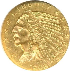 image for: 1908-D $5 NGC MS61