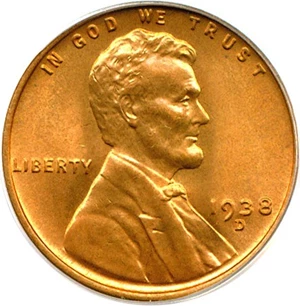 image for: 1938-D 1c PCGS MS66 RD