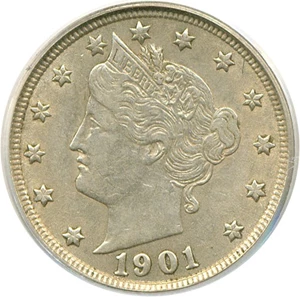 image for: 1901 5c PCGS AU53