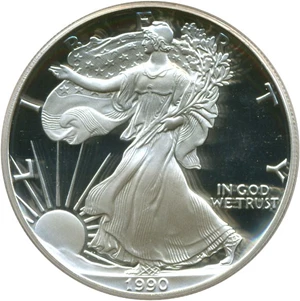 image for: 1990-S $1 Silver Eagle PCGS Proof 69 DCameo
