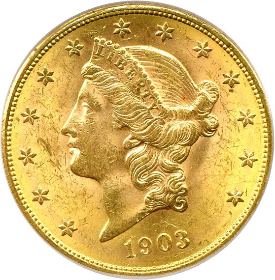 image for: 1903-S $20  PCGS MS62