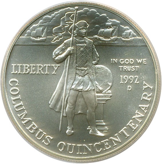 image for: 1992-D $1 Columbus PCGS MS69 