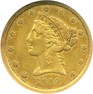 image for: 1840-O $5 NGC XF45