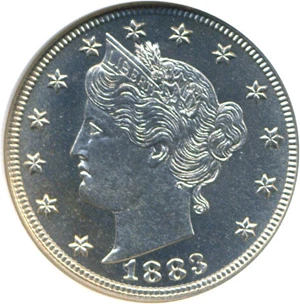 image for: 1883 5c No Cents NGC/CAC Proof 66