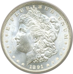 image for: 1891 $1 PCGS MS63