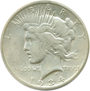 image for: 1934-S $1 ANACS VF30 Details (Cleaned)