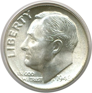 image for: 1948-S 10c PCGS MS66 ex: Omaha Bank Hoard