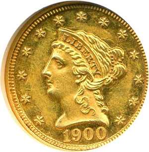 image for: 1900 $2 1/2 NGC Proof 60