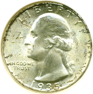 image for: 1935 25c NGC MS66