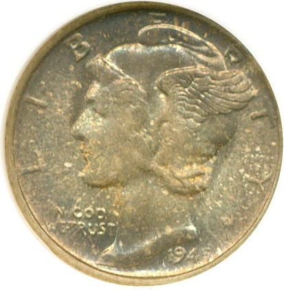 image for: 1945-S 10c  NGC MS67