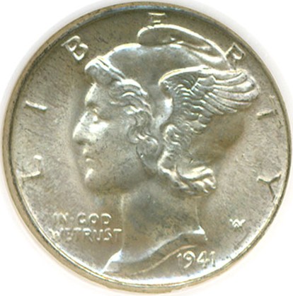 image for: 1941-D 10c  NGC MS66 FB