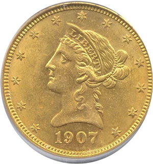 image for: 1907 $10 Liberty PCGS MS61