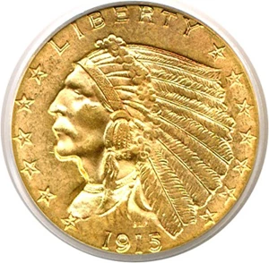 image for: 1915 $2 1/2 PCGS MS63