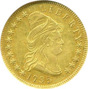 image for: 1795 13 leaves $10 NGC AU53