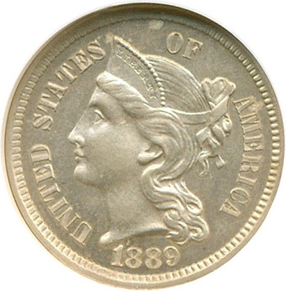 image for: 1889 3cN  NGC Proof 64