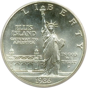 image for: 1986-P $1 Statue Liberty PCGS MS69