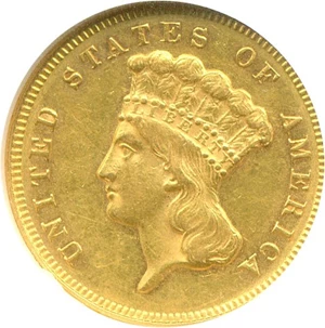 image for: 1870 $3 NGC AU58
