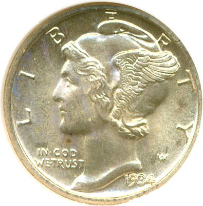 image for: 1934 10c  NGC MS65 FB