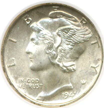 image for: 1941-D 10c  NGC MS66 FB