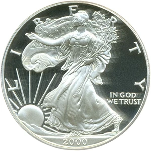 image for: 2000-P $1 Silver Eagle PCGS Proof 69 DCameo