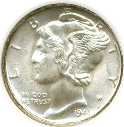 image for: 1941-D 10c  NGC MS67 FB