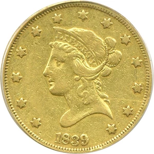 image for: 1839/8 $10 Type of 1838 PCGS VF35