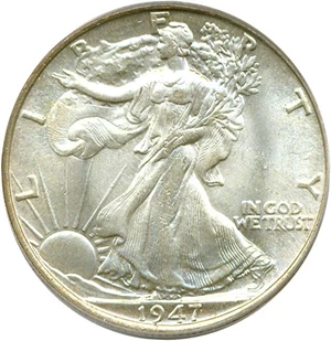 image for: 1947 50c PCGS MS65