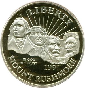 image for: 1991-S 50c Mt. Rushmore PCGS Proof 69 DCameo