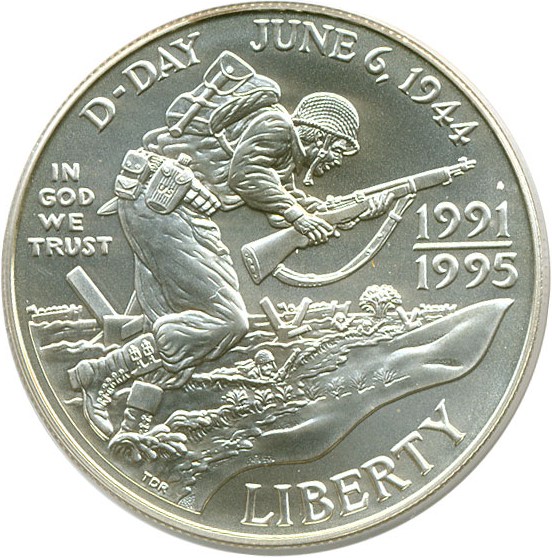 image for: 1991-95-D $1 W.W. II PCGS MS69 