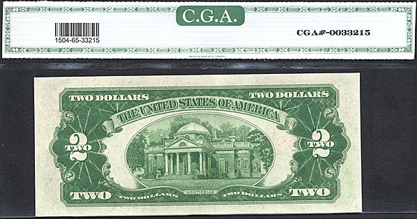 image for: Fr.1504 1928C $2  CGA Gem CU65  [B71475468A]